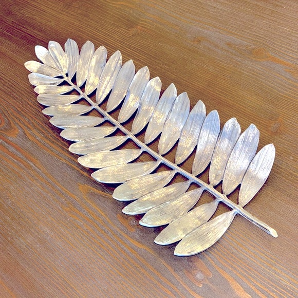 Michael Aram Silver Palm Leaf Signed tray centerpiece large - Picture 7 of 7